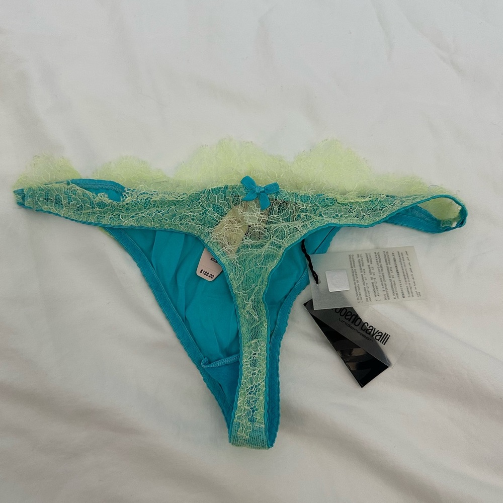 Roberto Cavalli Lace Thong